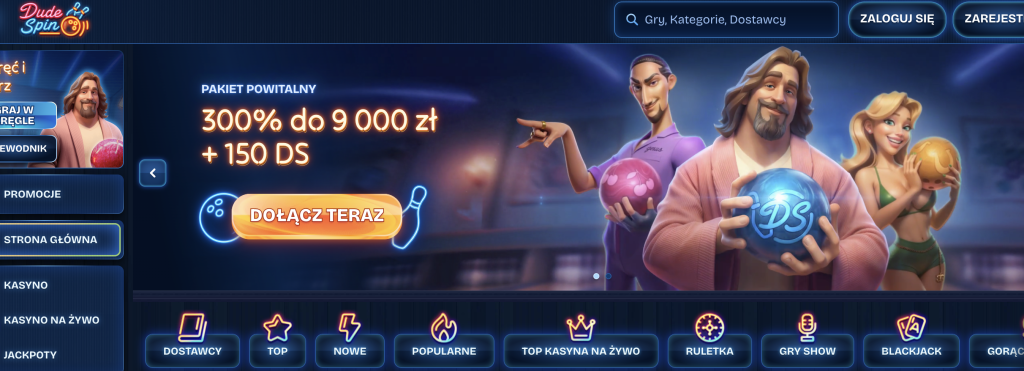Platforma kasynowa Dudespin strona główna